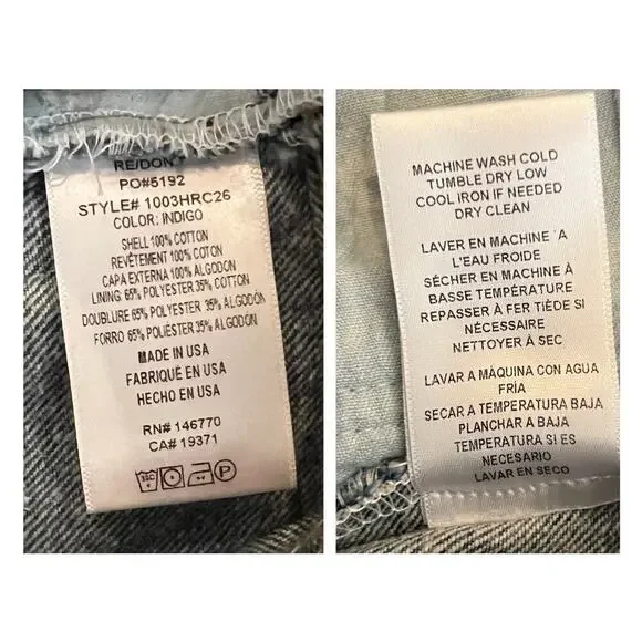 NEW RE/DONE x Levi's High Rise Ankle Crop Jeans Size 29 Ankle & Cropped